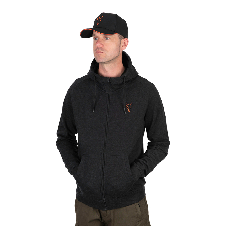 Fox Collection Lightweight Hoodie Black & Orange