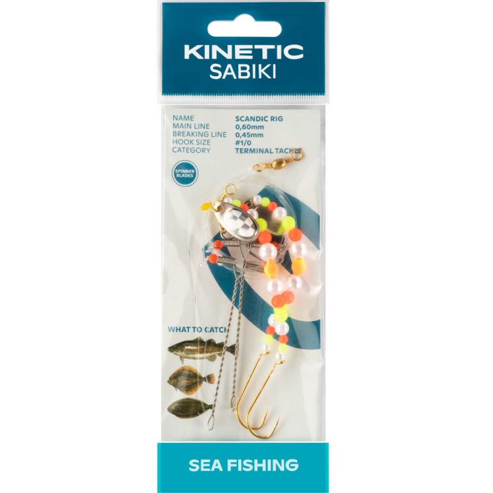 Kinetic Sabiki Scandic Rig Yellow/Red/Orange