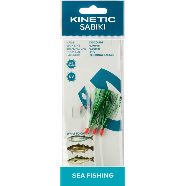 Kinetic Sabiki Disco Rig Green White Flash