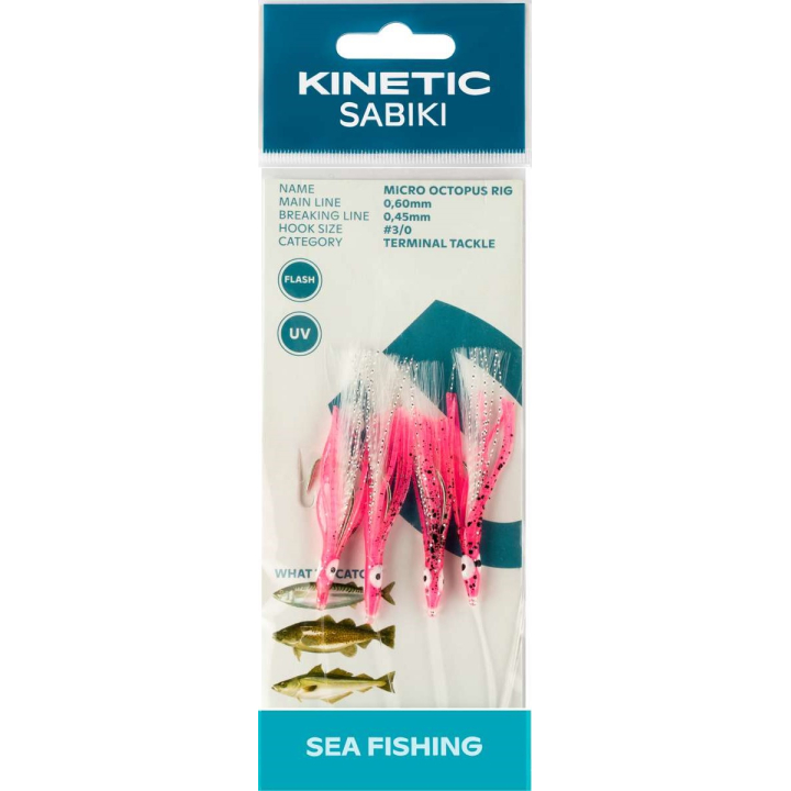 Kinetic Sabiki Micro Octopus Rig Pink UV
