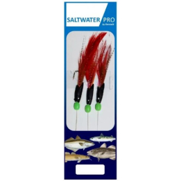 Dennett Saltwater Pro Hokkai Black Head White Eye Red Feather