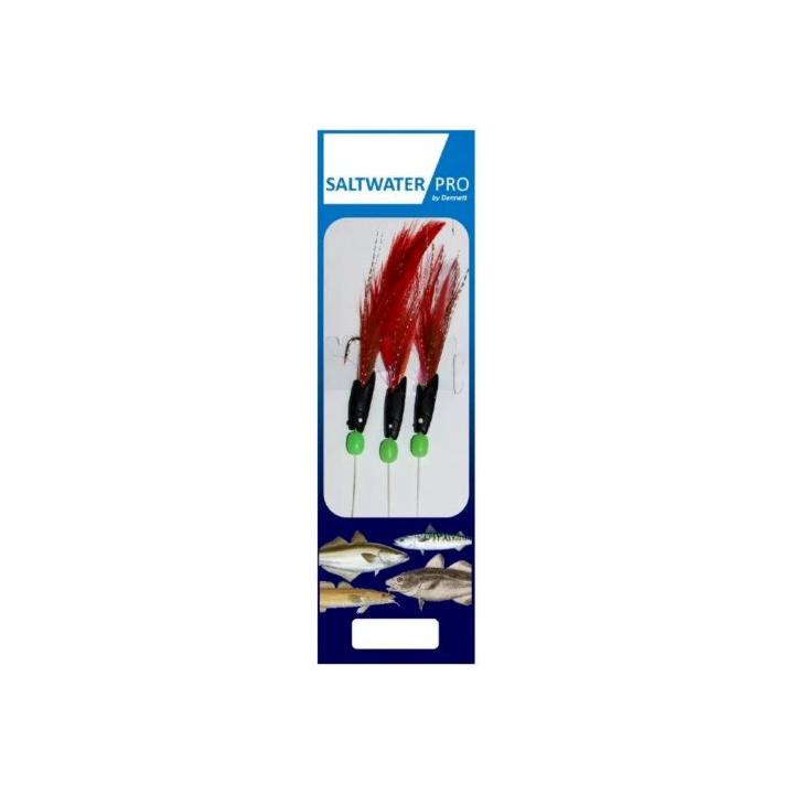 Dennett Saltwater Pro Hokkai Black Head White Eye Red Feather