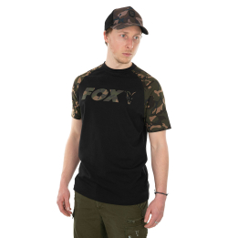 Fox Black / Camo Raglan Fishing T-Shirt