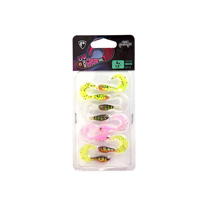 Fox Rage Ultra UV Micro Grub Tail 4cm Mixed NMC