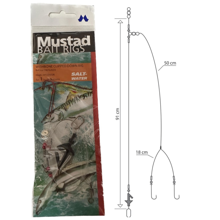 Mustad Wishbone Clipped Down Rig