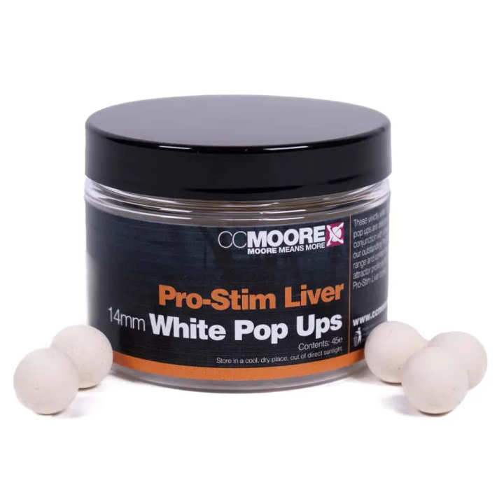 CC Moore Pro Stim Liver Pop-ups - White 14mm