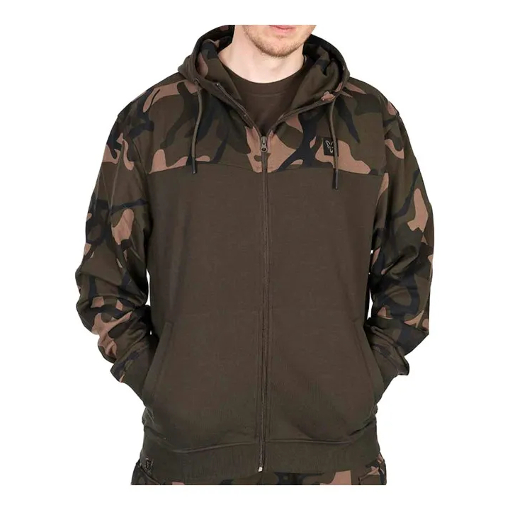 Fox Lightweight Khaki & Camo Split Zip Hoodie
