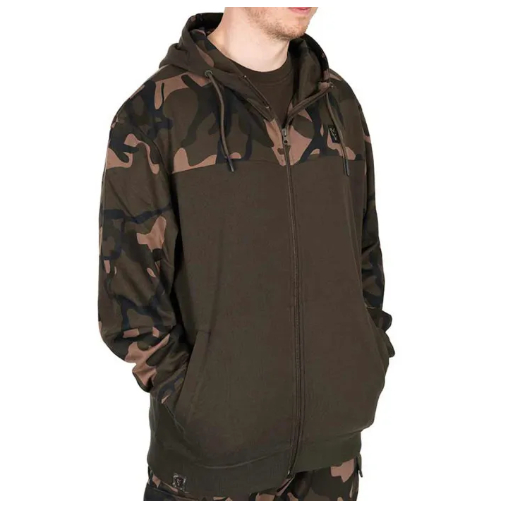 Fox Lightweight Khaki & Camo Split Zip Hoodie