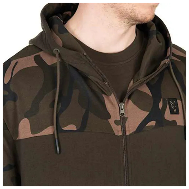 Fox Lightweight Khaki & Camo Split Zip Hoodie