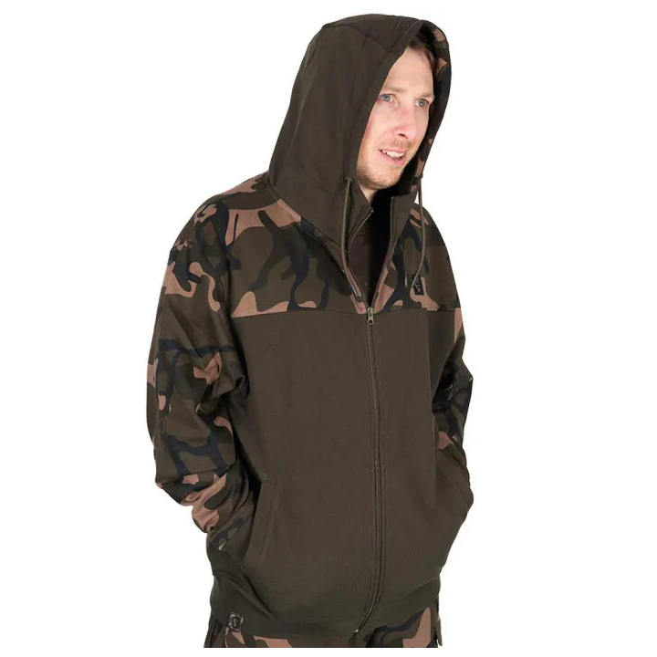 Fox Lightweight Khaki & Camo Split Zip Hoodie