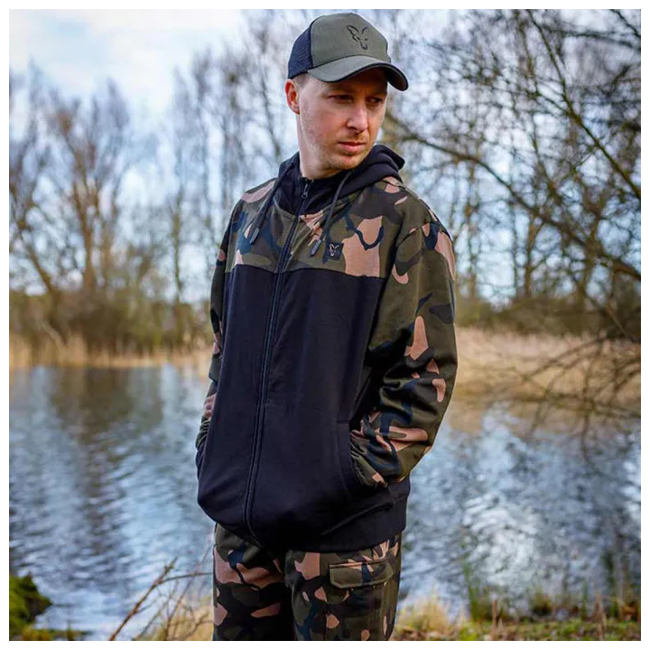 Fox Camo Logo Lightweight Split Zip Hoodie