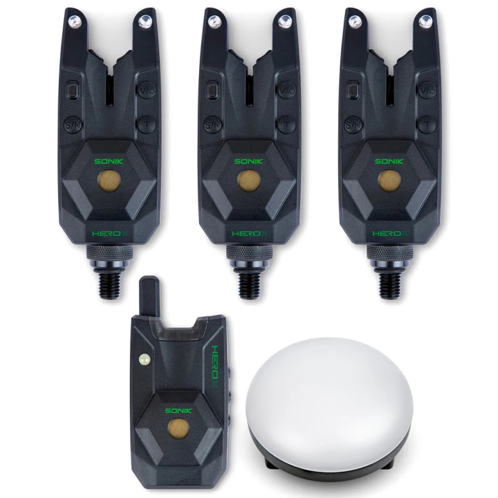Sonik Herox Bite Alarm Set + Bivvy Lamp