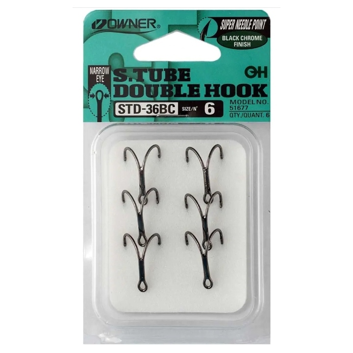 Owner STD36BC Salmon Tube Narrow Eye Hook Size 10