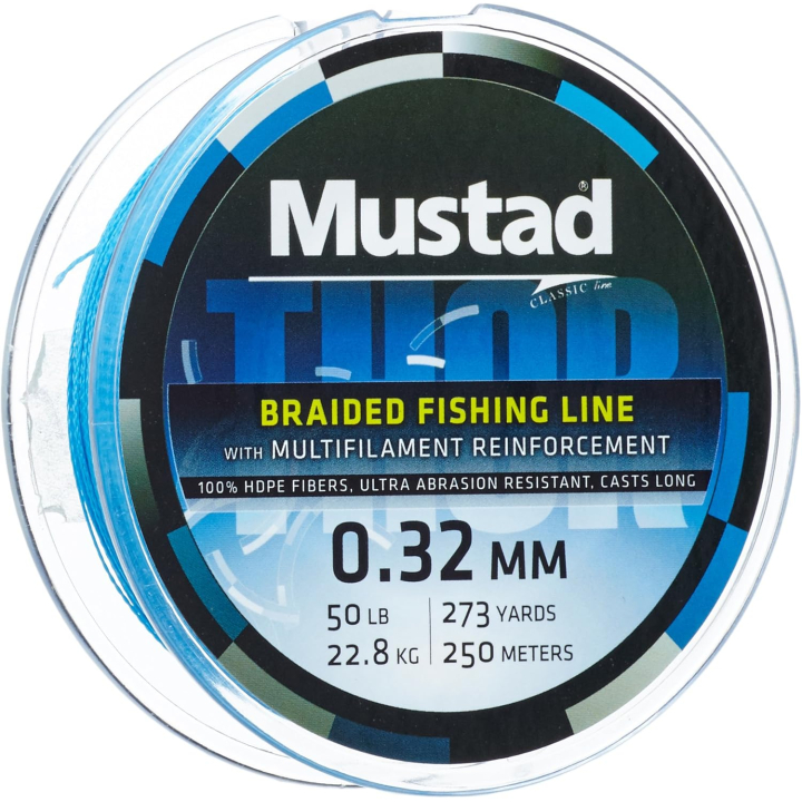 Mustad Braided Line with Multifilament Reinforcement 0.32mm 50lb 22.8kg 250m