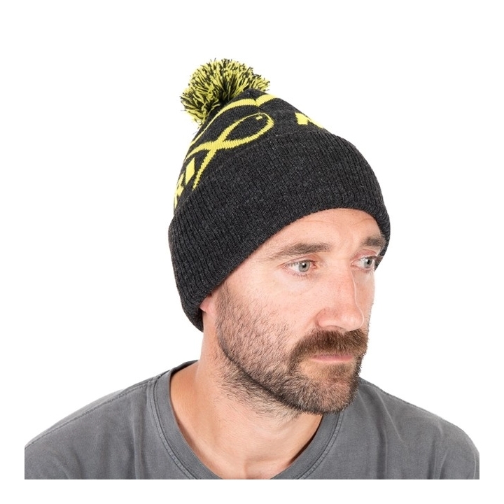 Matrix Bobble Hat - Lime & Grey