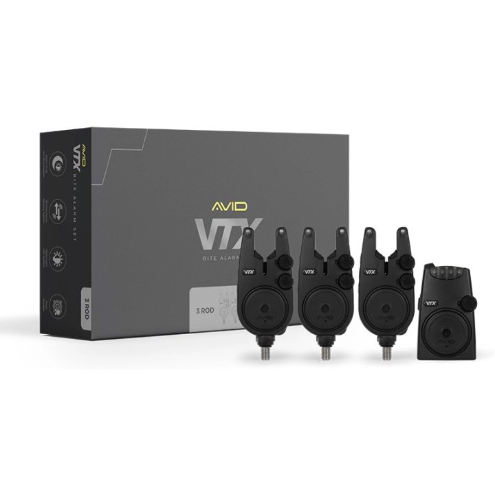Avid Carp VTX Bite Alarm Sets (3 Rod)