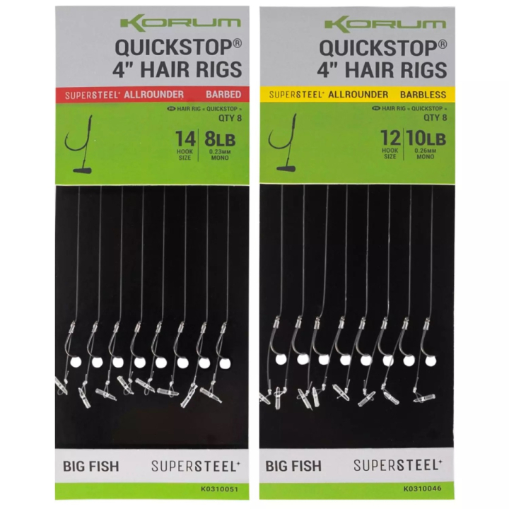 Korum Big Fish 4\" Quickstop Hair Rigs