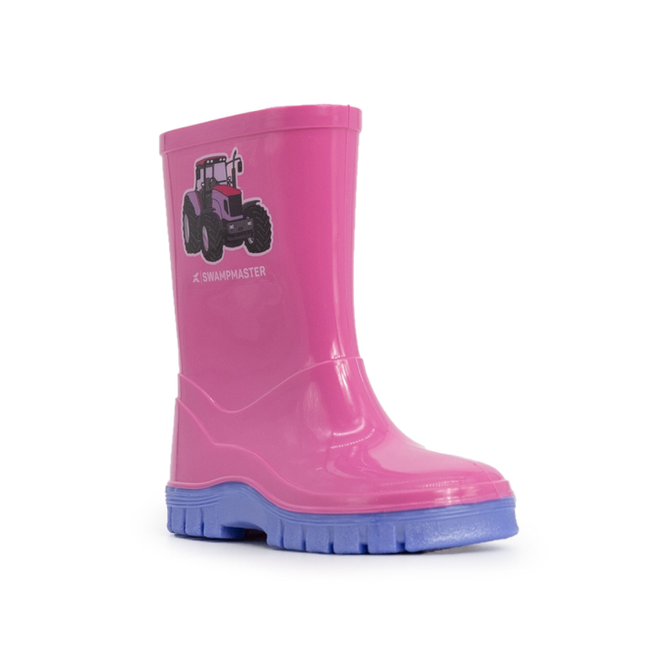 Swampmaster Junior Tractor Wellington Boot Pink/Lilac