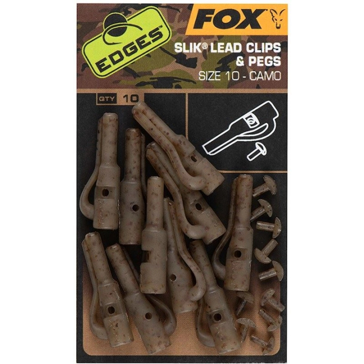 Fox Edges Slik Lead Clips & Pegs Size 10