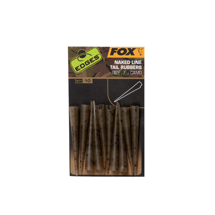 Fox Edges Naked Line Tail Rubbers Size 7 Camo